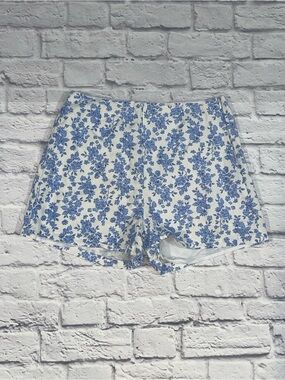 Rhythm White Shorts with Blue Floral Print
